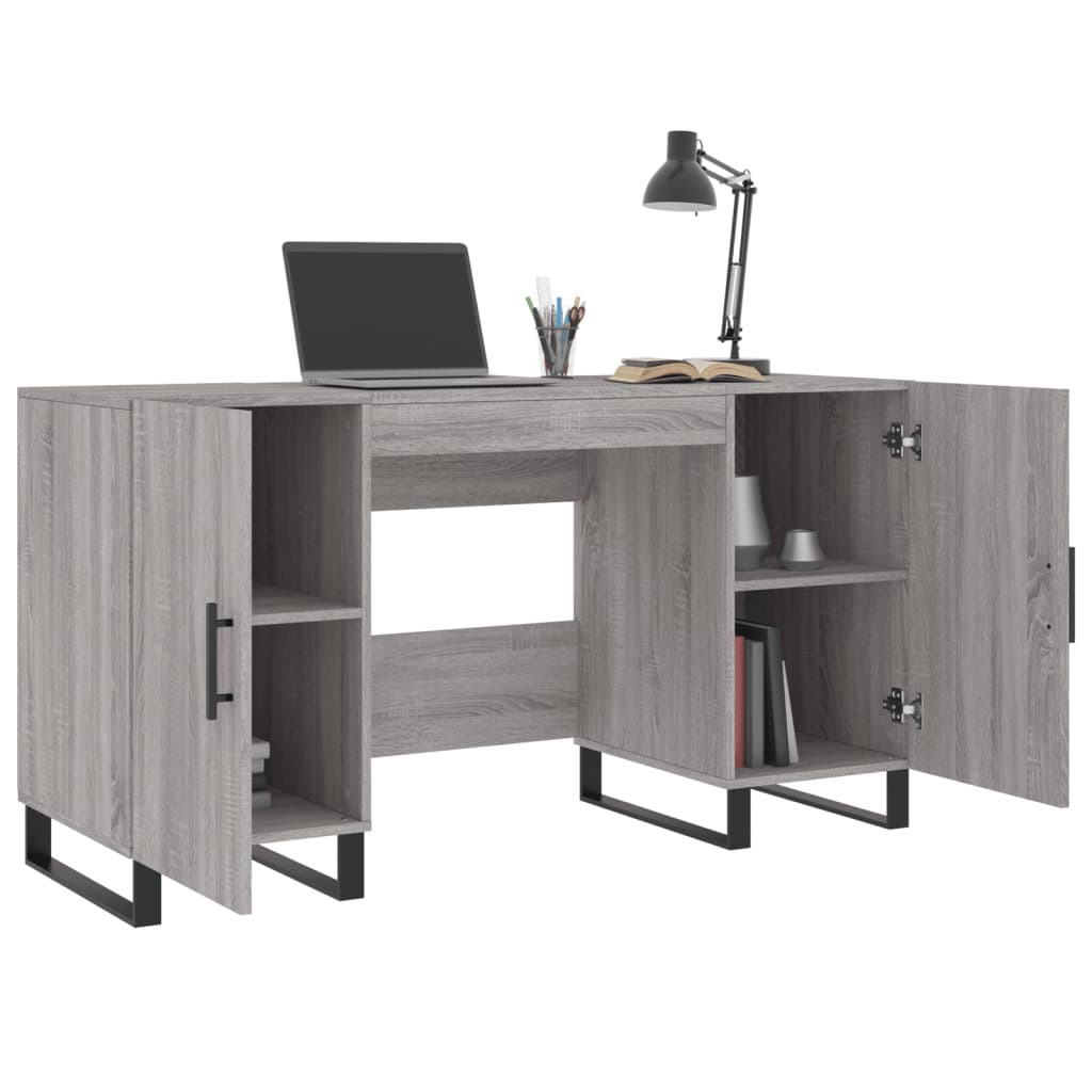 vidaXL Birou, gri sonoma, 140x50x75 cm, lemn compozit