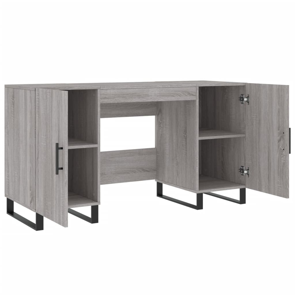 vidaXL Birou, gri sonoma, 140x50x75 cm, lemn compozit