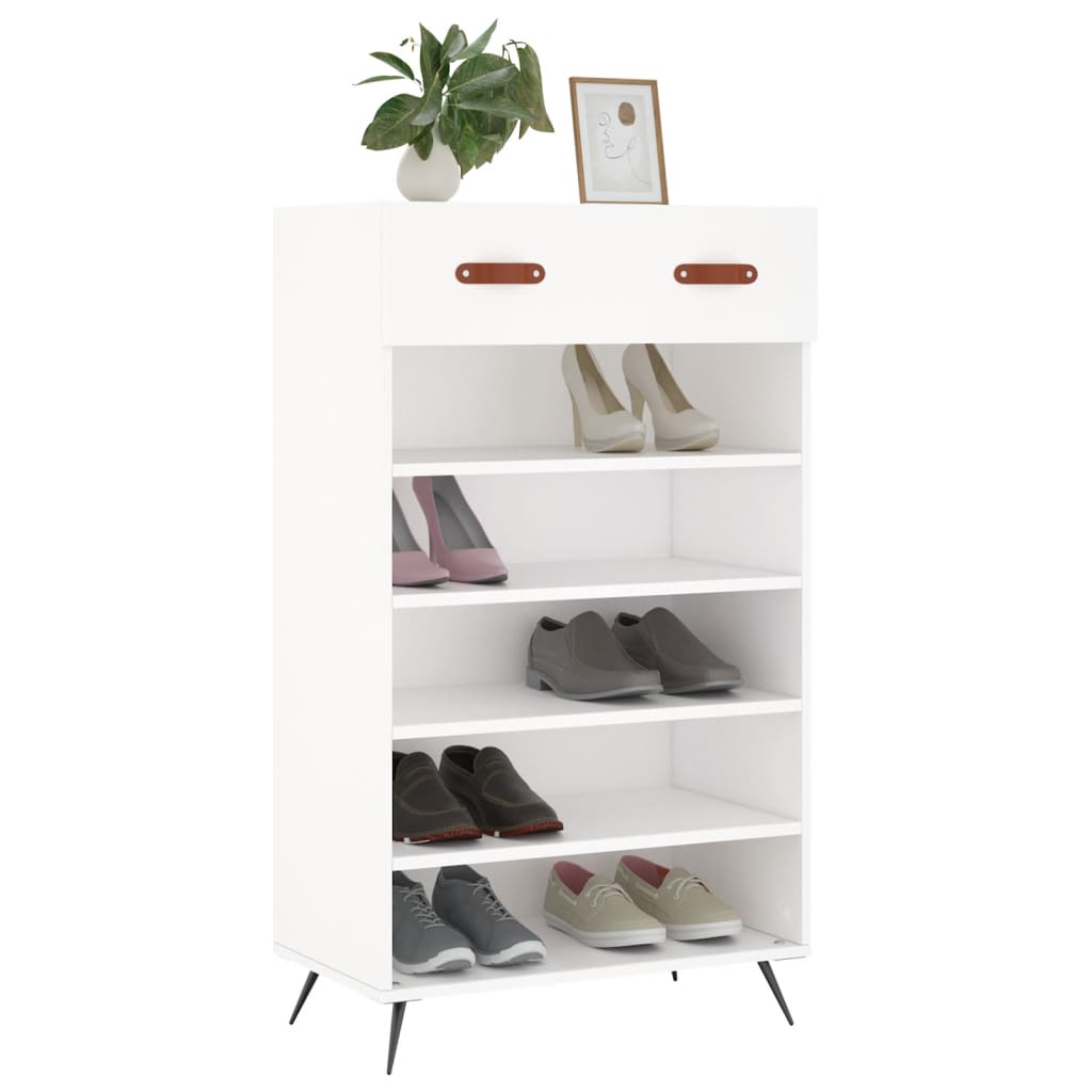 vidaXL Pantofar, alb, 60x35x105 cm, lemn compozit vidaXL Pantofar, alb, 60x35x105 cm, lemn compozit