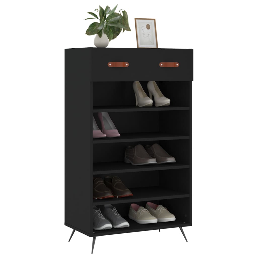vidaXL Pantofar, negru, 60x35x105 cm, lemn compozit vidaXL Pantofar, negru, 60x35x105 cm, lemn compozit