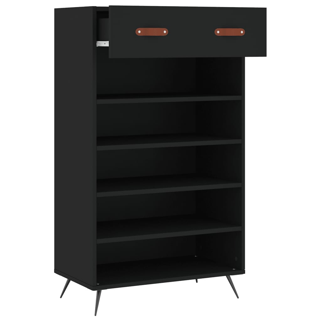 vidaXL Pantofar, negru, 60x35x105 cm, lemn compozit vidaXL Pantofar, negru, 60x35x105 cm, lemn compozit