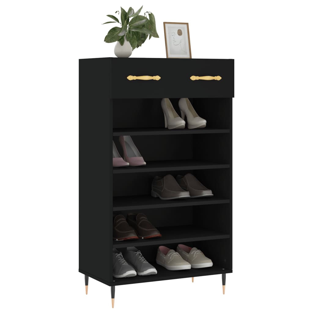 vidaXL Pantofar, negru, 60x35x105 cm, lemn compozit vidaXL Pantofar, negru, 60x35x105 cm, lemn compozit