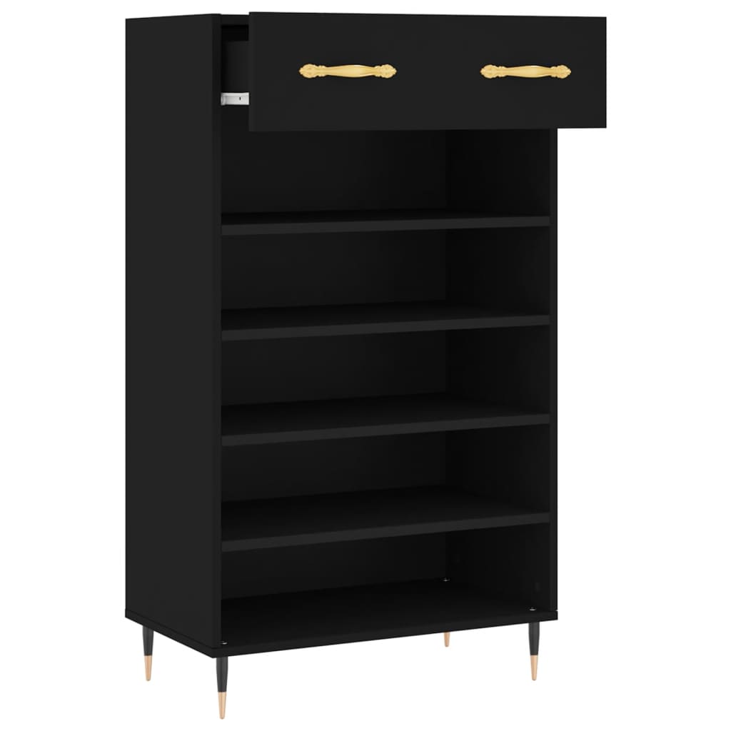 vidaXL Pantofar, negru, 60x35x105 cm, lemn compozit vidaXL Pantofar, negru, 60x35x105 cm, lemn compozit