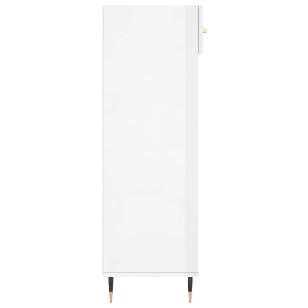 vidaXL Pantofar, alb extralucios, 60x35x105 cm, lemn prelucrat vidaXL Pantofar, alb extralucios, 60x35x105 cm, lemn prelucrat