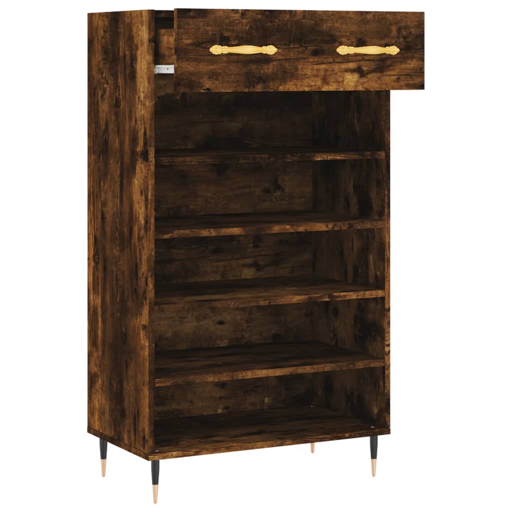 vidaXL Pantofar, stejar afumat, 60x35x105 cm, lemn compozit