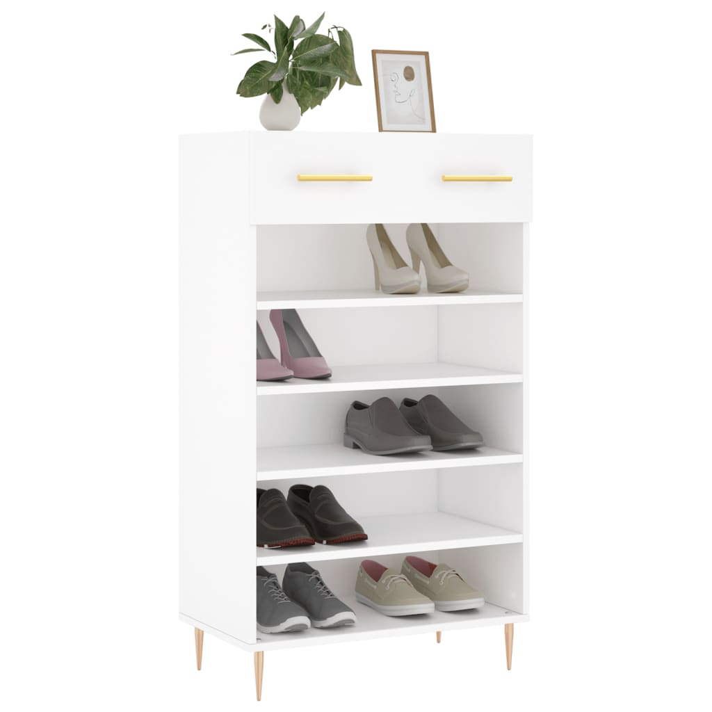 vidaXL Pantofar, alb, 60x35x105 cm, lemn compozit vidaXL Pantofar, alb, 60x35x105 cm, lemn compozit