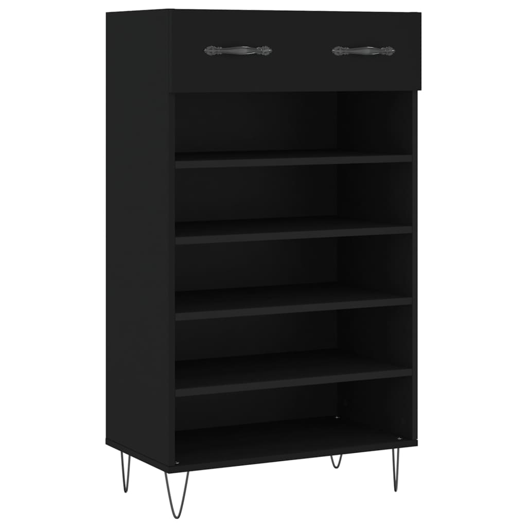 vidaXL Pantofar, negru, 60x35x105 cm, lemn compozit vidaXL Pantofar, negru, 60x35x105 cm, lemn compozit