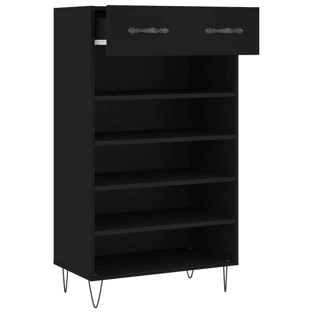 vidaXL Pantofar, negru, 60x35x105 cm, lemn compozit vidaXL Pantofar, negru, 60x35x105 cm, lemn compozit