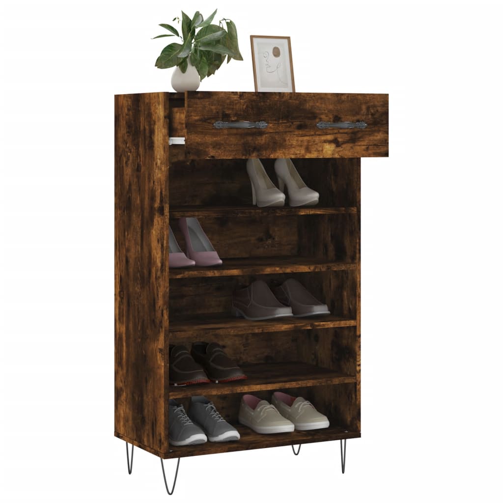 vidaXL Pantofar, stejar afumat, 60x35x105 cm, lemn compozit vidaXL Pantofar, stejar afumat, 60x35x105 cm, lemn compozit
