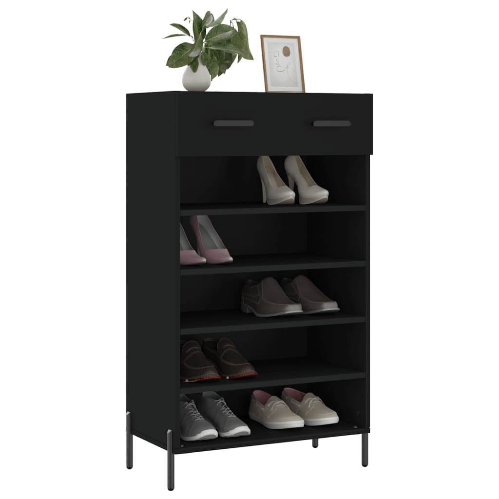 vidaXL Pantofar, negru, 60x35x105 cm, lemn compozit vidaXL Pantofar, negru, 60x35x105 cm, lemn compozit