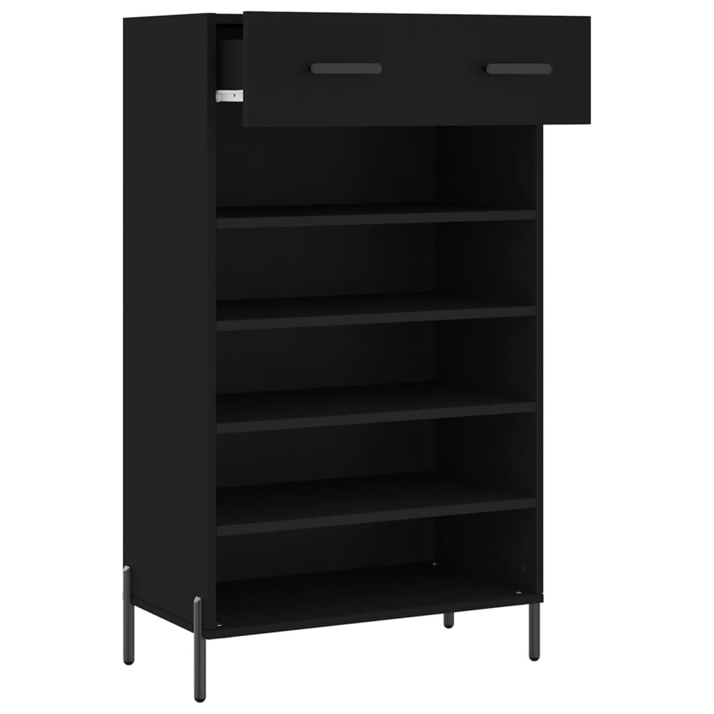 vidaXL Pantofar, negru, 60x35x105 cm, lemn compozit vidaXL Pantofar, negru, 60x35x105 cm, lemn compozit