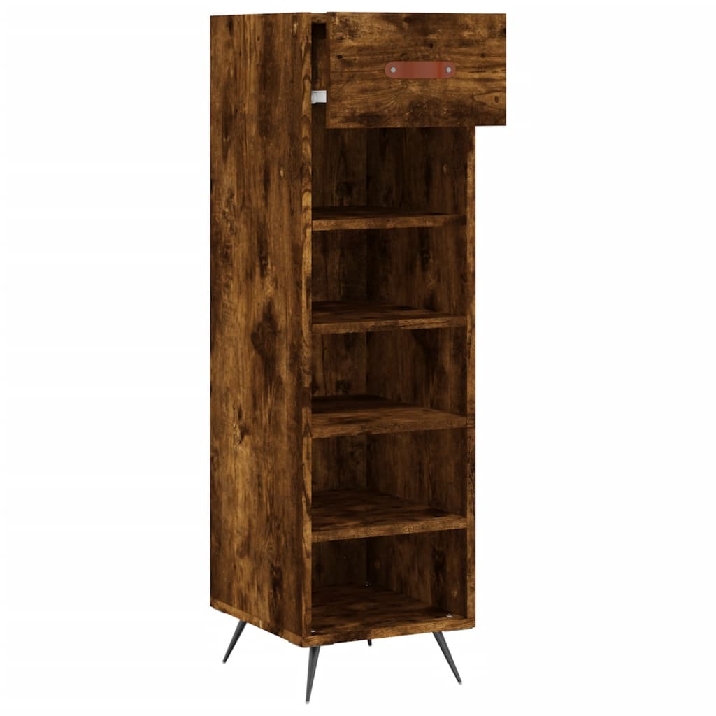 vidaXL Pantofar, stejar afumat, 30x35x105 cm, lemn compozit