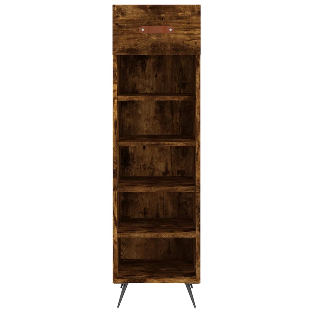 vidaXL Pantofar, stejar afumat, 30x35x105 cm, lemn compozit