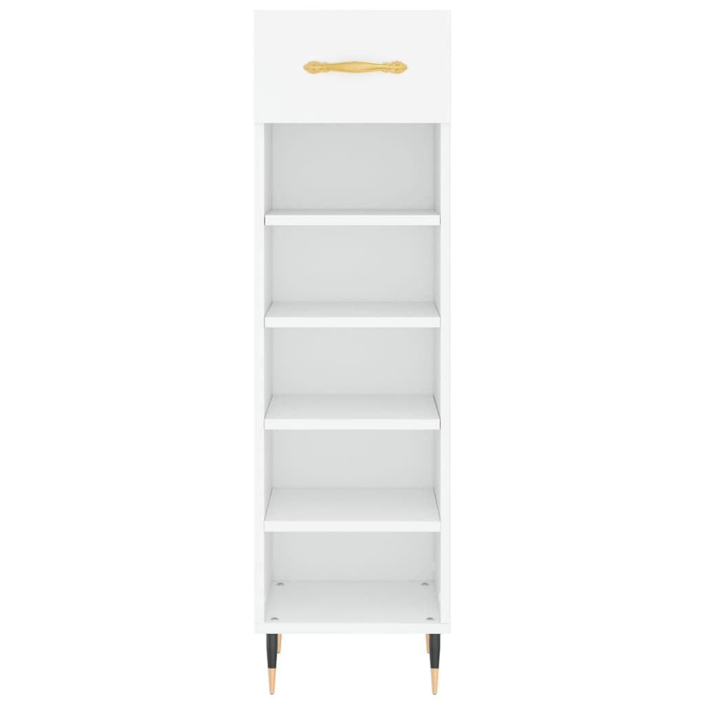 vidaXL Pantofar, alb, 30x35x105 cm, lemn compozit