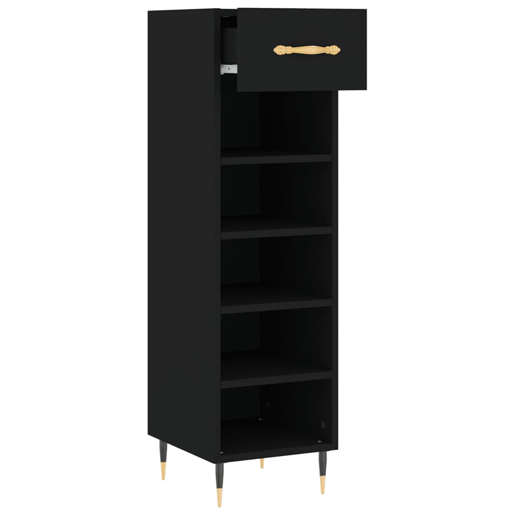 vidaXL Pantofar, negru, 30x35x105 cm, lemn compozit vidaXL Pantofar, negru, 30x35x105 cm, lemn compozit
