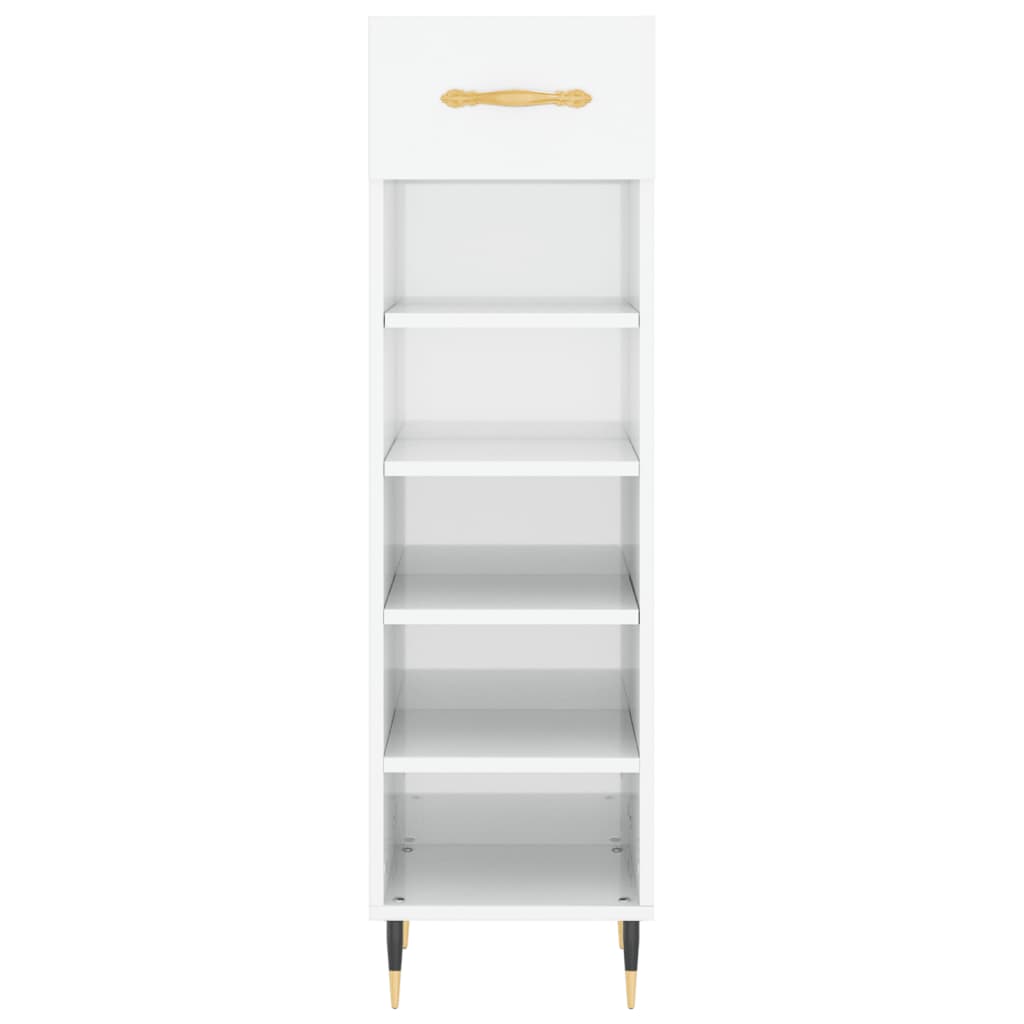 vidaXL Pantofar, alb extralucios, 30x35x105 cm, lemn prelucrat