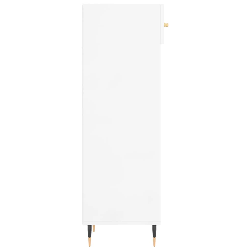 vidaXL Pantofar, alb extralucios, 30x35x105 cm, lemn prelucrat