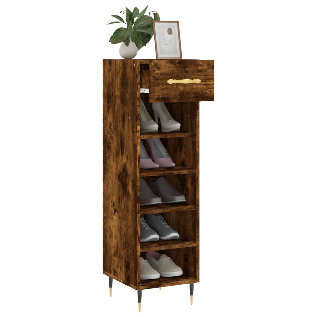 vidaXL Pantofar, stejar afumat, 30x35x105 cm, lemn compozit vidaXL Pantofar, stejar afumat, 30x35x105 cm, lemn compozit