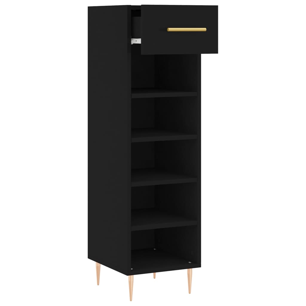vidaXL Pantofar, negru, 30x35x105 cm, lemn compozit vidaXL Pantofar, negru, 30x35x105 cm, lemn compozit