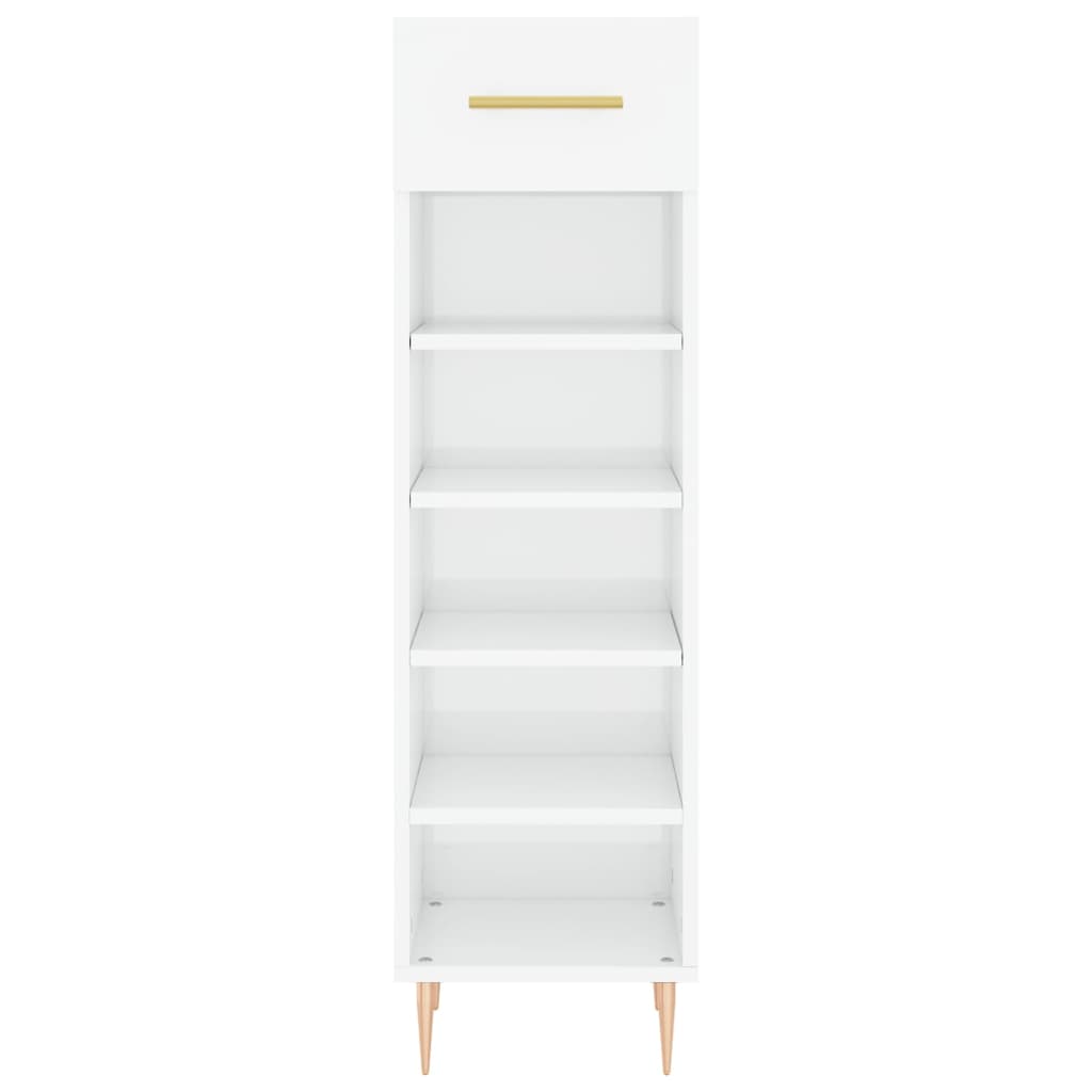 vidaXL Pantofar, alb extralucios, 30x35x105 cm, lemn prelucrat