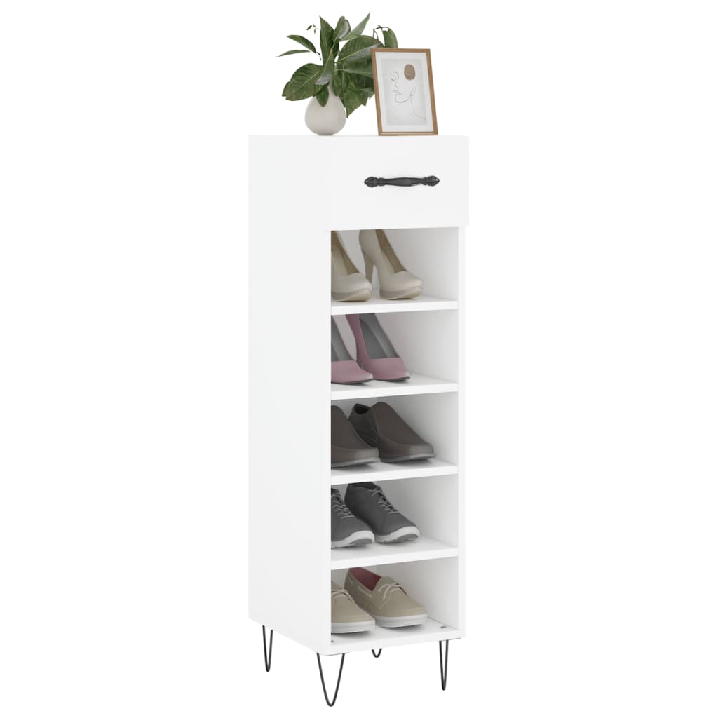 vidaXL Pantofar, alb, 30x35x105 cm, lemn compozit vidaXL Pantofar, alb, 30x35x105 cm, lemn compozit
