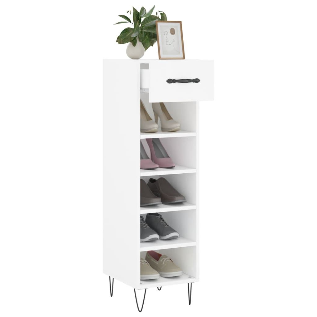 vidaXL Pantofar, alb, 30x35x105 cm, lemn compozit vidaXL Pantofar, alb, 30x35x105 cm, lemn compozit