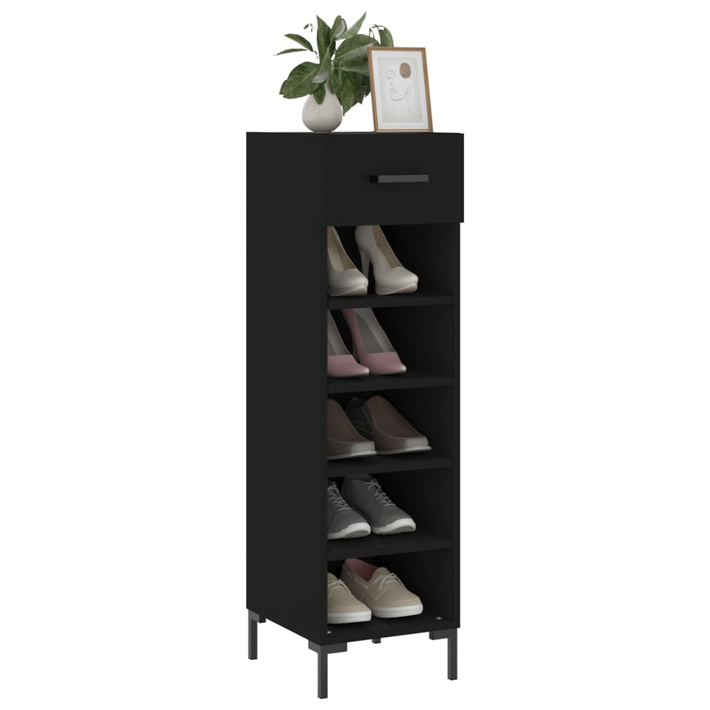 vidaXL Pantofar, negru, 30x35x105 cm, lemn compozit vidaXL Pantofar, negru, 30x35x105 cm, lemn compozit