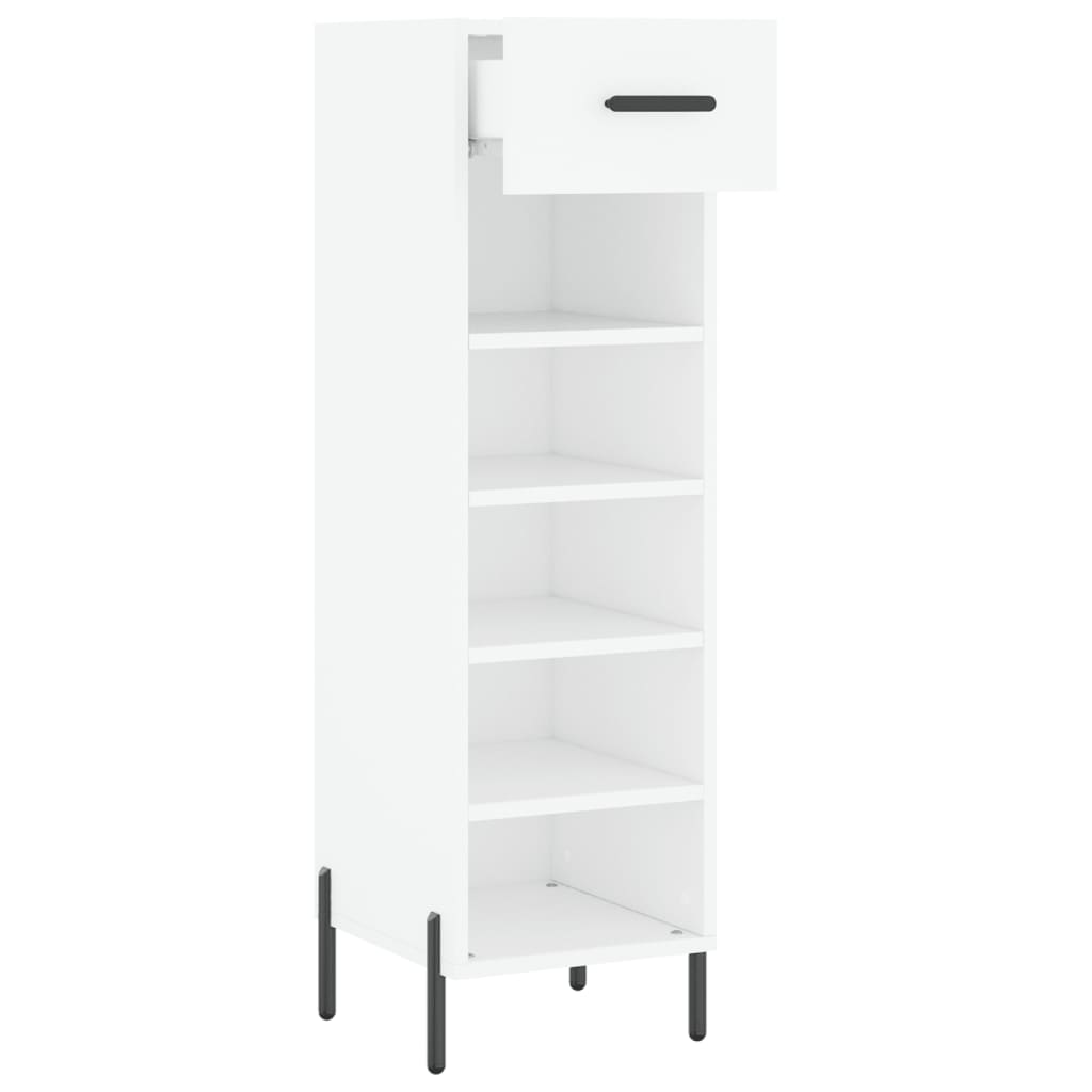 vidaXL Pantofar, alb, 30x35x105 cm, lemn compozit