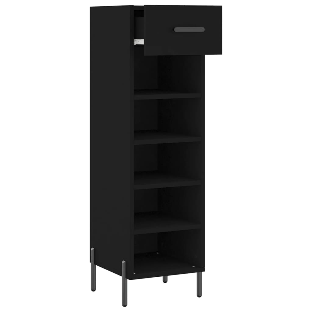 vidaXL Pantofar, negru, 30x35x105 cm, lemn compozit vidaXL Pantofar, negru, 30x35x105 cm, lemn compozit