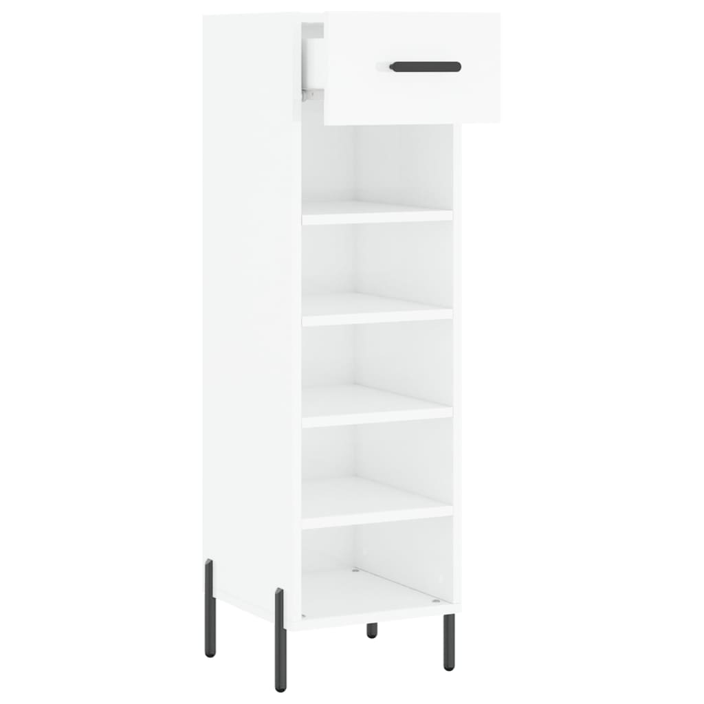 vidaXL Pantofar, alb extralucios, 30x35x105 cm, lemn prelucrat vidaXL Pantofar, alb extralucios, 30x35x105 cm, lemn prelucrat