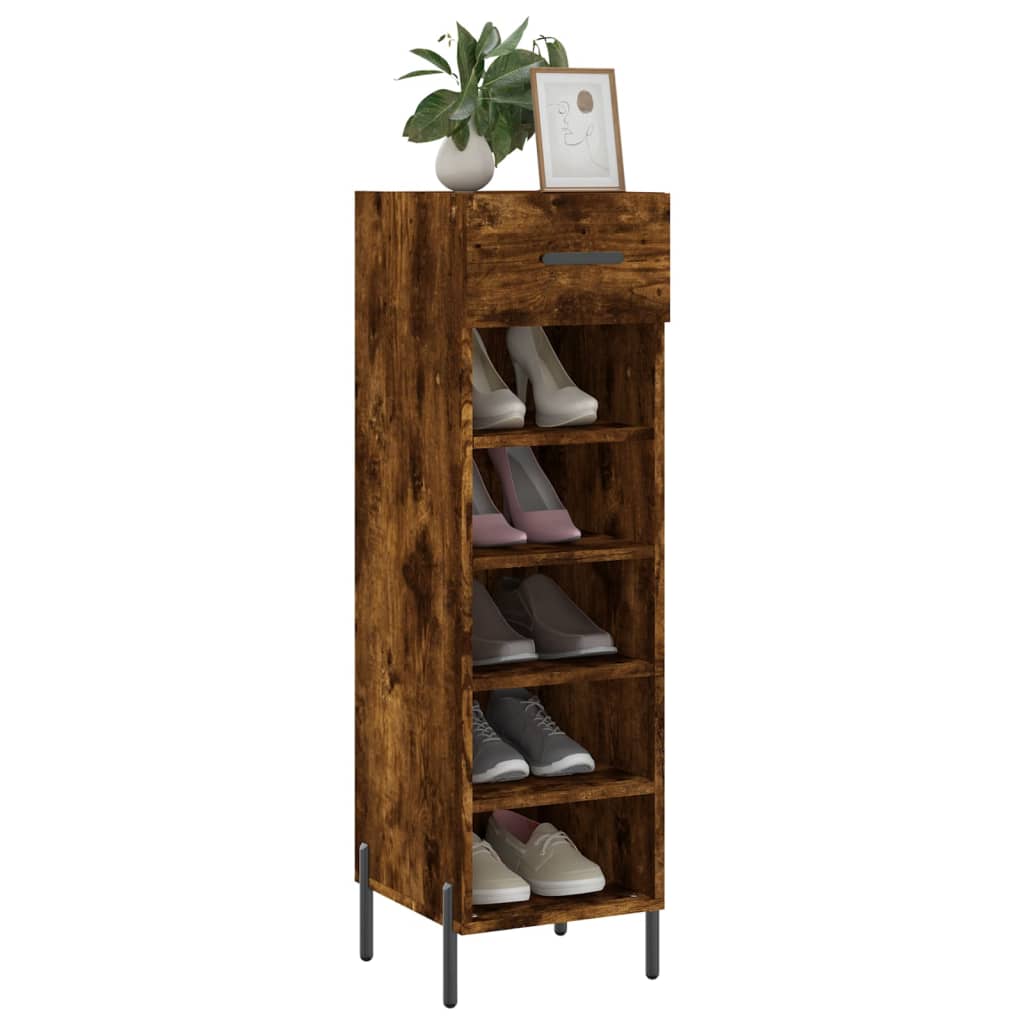 vidaXL Pantofar, stejar afumat, 30x35x105 cm, lemn compozit vidaXL Pantofar, stejar afumat, 30x35x105 cm, lemn compozit