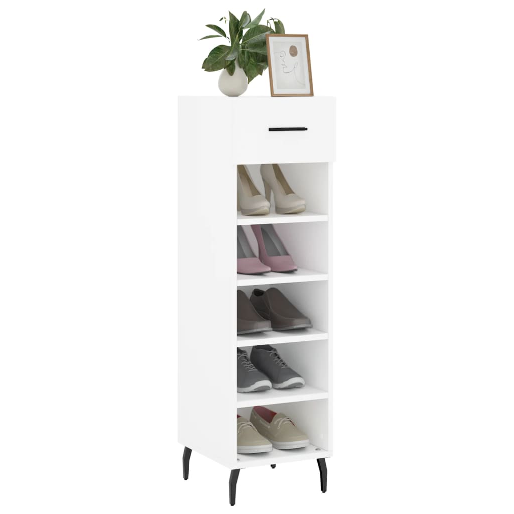 vidaXL Pantofar, alb, 30x35x105 cm, lemn compozit vidaXL Pantofar, alb, 30x35x105 cm, lemn compozit