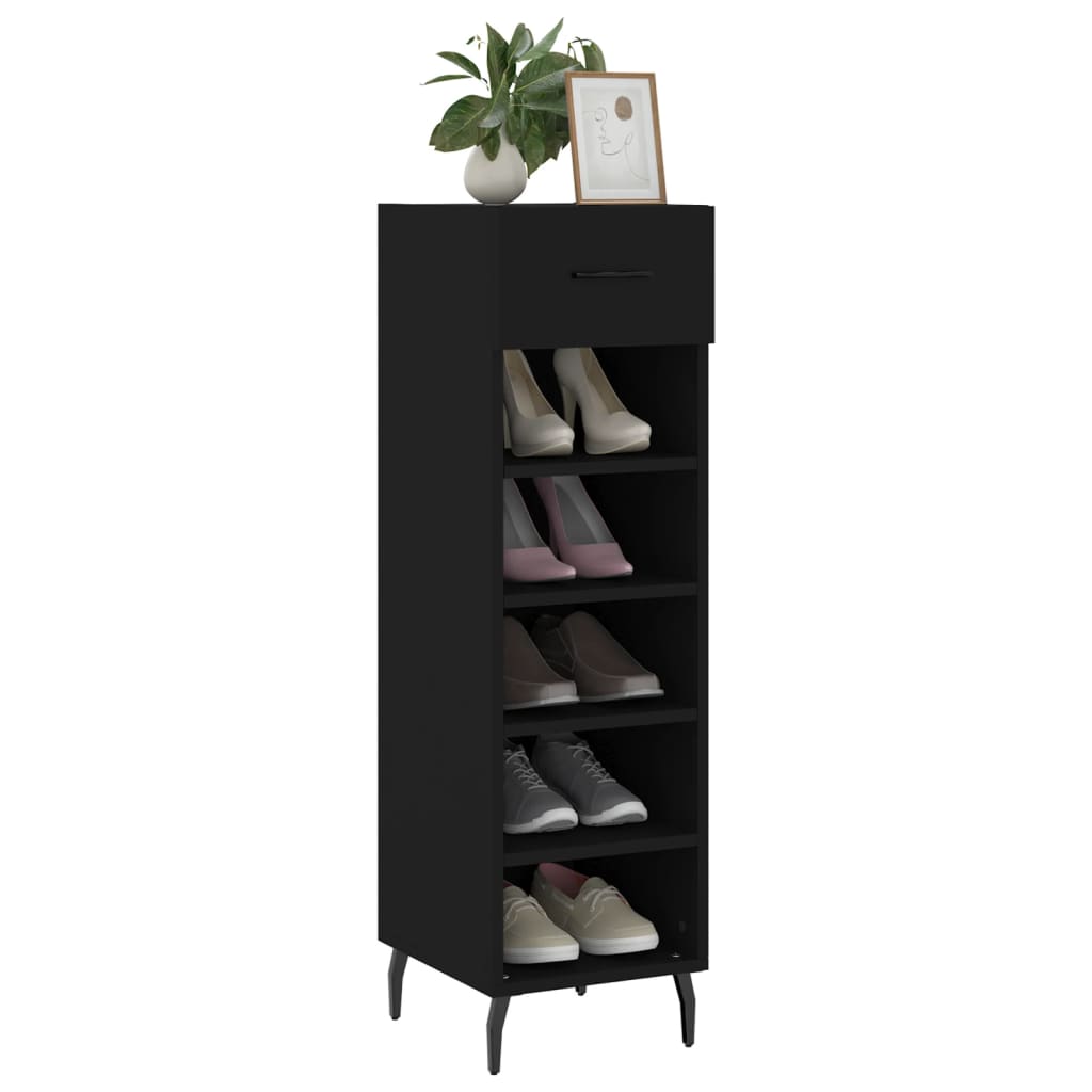 vidaXL Pantofar, negru, 30x35x105 cm, lemn compozit vidaXL Pantofar, negru, 30x35x105 cm, lemn compozit