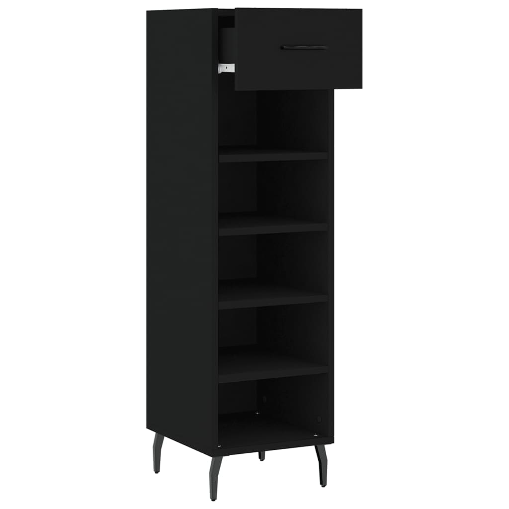 vidaXL Pantofar, negru, 30x35x105 cm, lemn compozit vidaXL Pantofar, negru, 30x35x105 cm, lemn compozit