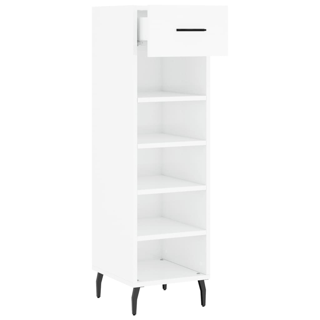 vidaXL Pantofar, alb extralucios, 30x35x105 cm, lemn prelucrat vidaXL Pantofar, alb extralucios, 30x35x105 cm, lemn prelucrat