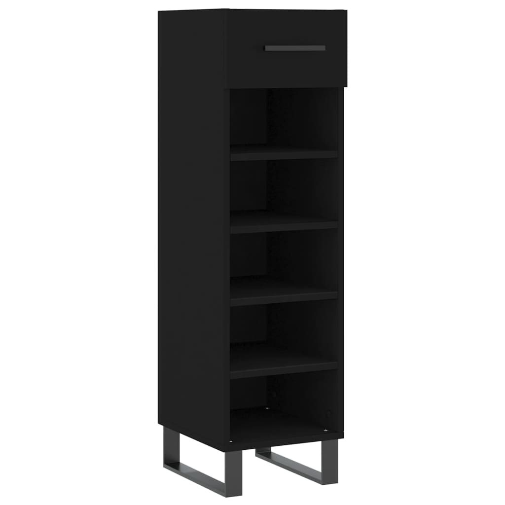 vidaXL Pantofar, negru, 30x35x105 cm, lemn compozit vidaXL Pantofar, negru, 30x35x105 cm, lemn compozit