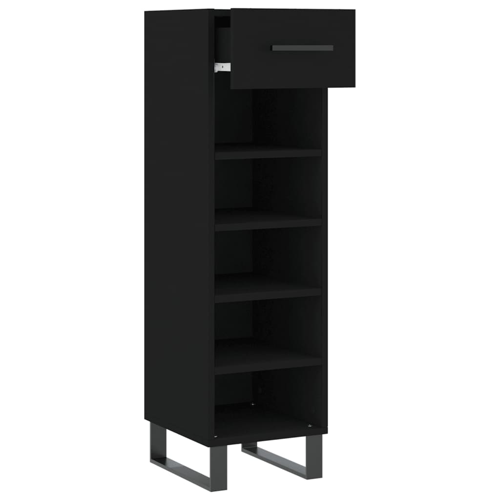vidaXL Pantofar, negru, 30x35x105 cm, lemn compozit vidaXL Pantofar, negru, 30x35x105 cm, lemn compozit