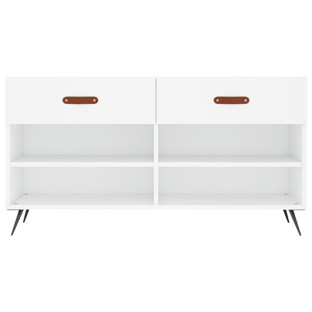 vidaXL Bancă de pantofi, alb, 102x35x55 cm, lemn prelucrat vidaXL Bancă de pantofi, alb, 102x35x55 cm, lemn prelucrat