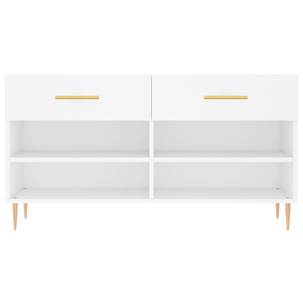 vidaXL Bancă de pantofi, alb, 102x35x55 cm, lemn prelucrat vidaXL Bancă de pantofi, alb, 102x35x55 cm, lemn prelucrat