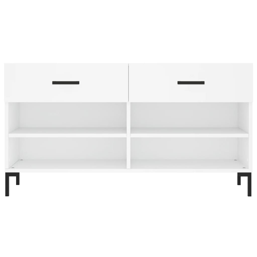 vidaXL Bancă de pantofi, alb, 102x35x55 cm, lemn prelucrat vidaXL Bancă de pantofi, alb, 102x35x55 cm, lemn prelucrat