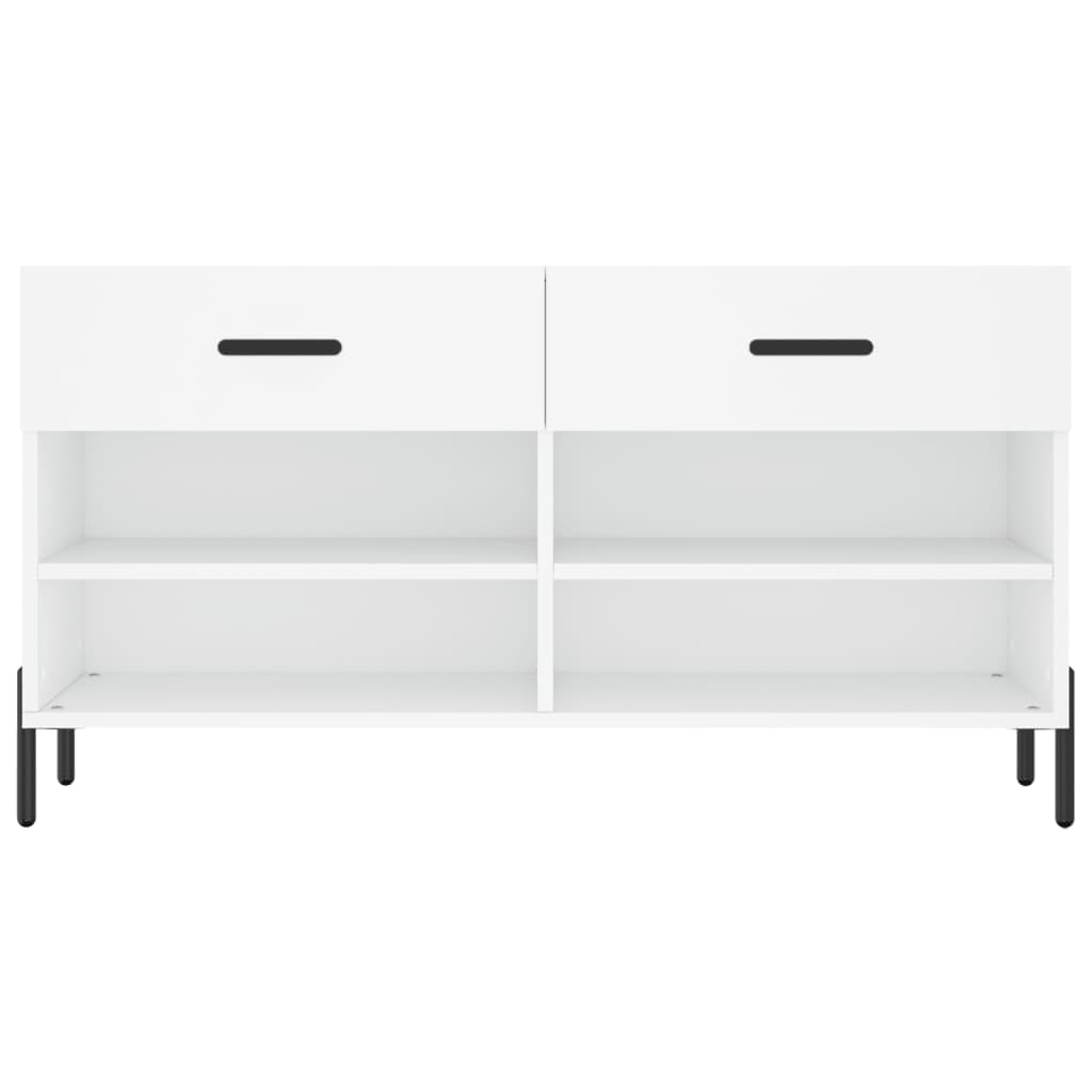 vidaXL Bancă de pantofi, alb, 102x35x55 cm, lemn prelucrat vidaXL Bancă de pantofi, alb, 102x35x55 cm, lemn prelucrat