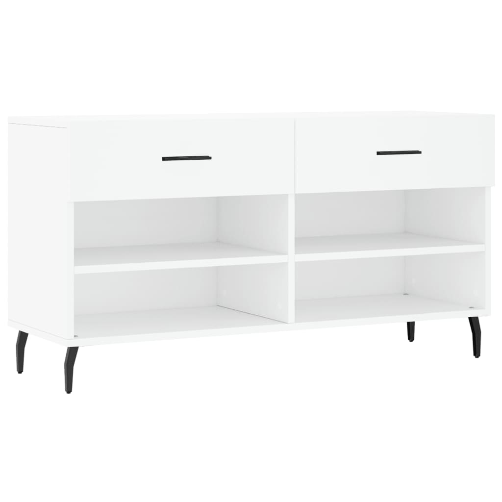 vidaXL Bancă de pantofi, alb, 102x35x55 cm, lemn prelucrat vidaXL Bancă de pantofi, alb, 102x35x55 cm, lemn prelucrat