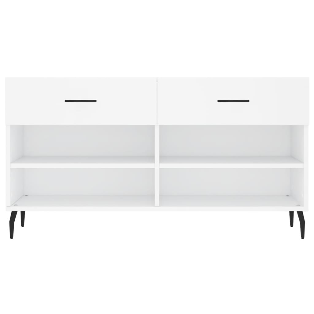 vidaXL Bancă de pantofi, alb, 102x35x55 cm, lemn prelucrat vidaXL Bancă de pantofi, alb, 102x35x55 cm, lemn prelucrat