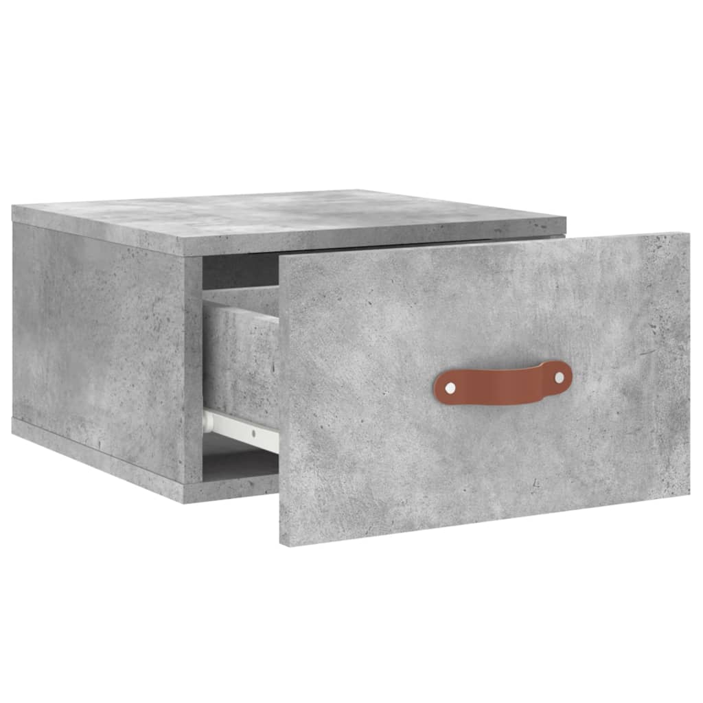 vidaXL Noptieră de perete, gri beton, 35x35x20 cm