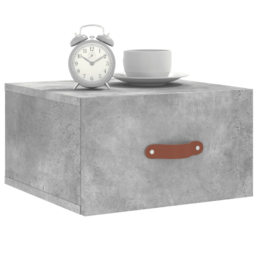 vidaXL Noptiere montate pe perete 2 buc. gri beton 35x35x20 cm vidaXL Noptiere montate pe perete 2 buc. gri beton 35x35x20 cm