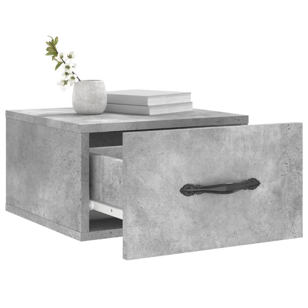 vidaXL Noptiere montate pe perete 2 buc. gri beton 35x35x20 cm vidaXL Noptiere montate pe perete 2 buc. gri beton 35x35x20 cm