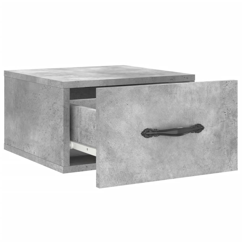 vidaXL Noptiere montate pe perete 2 buc. gri beton 35x35x20 cm vidaXL Noptiere montate pe perete 2 buc. gri beton 35x35x20 cm