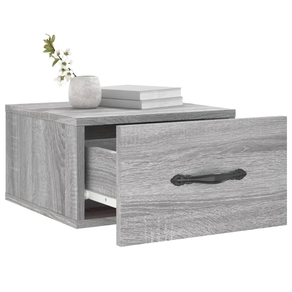 vidaXL Noptieră montată pe perete gri Sonoma 35x35x20 cm