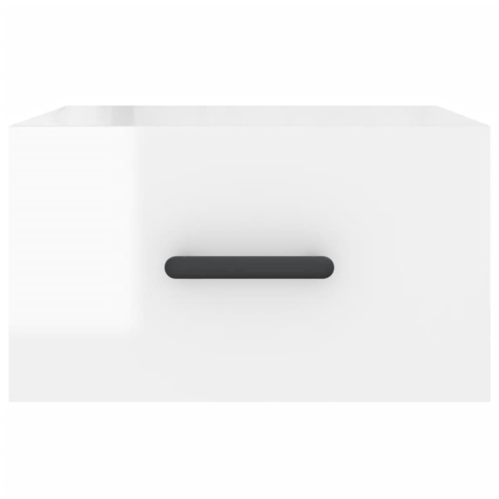 vidaXL Noptiere de perete, 2 buc., alb extralucios, 35x35x20 cm