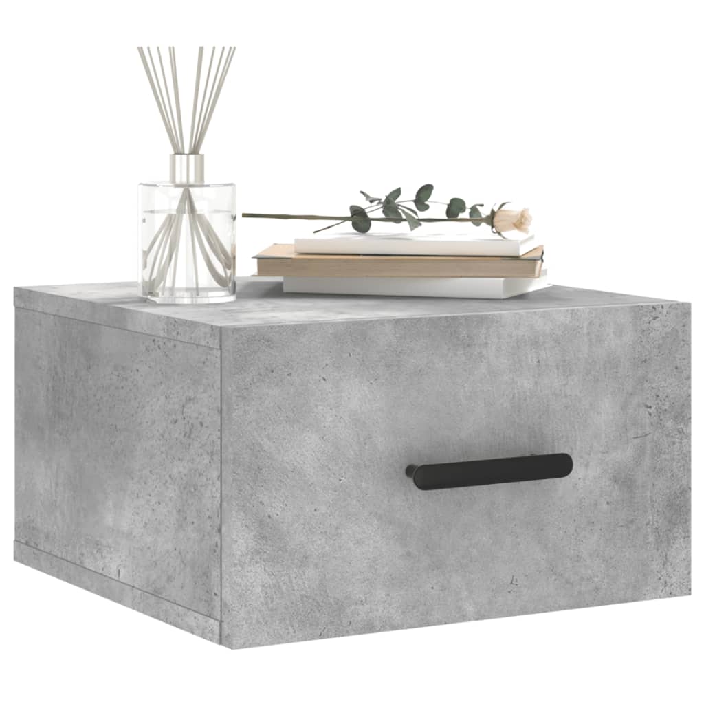 vidaXL Noptiere montate pe perete 2 buc. gri beton 35x35x20 cm